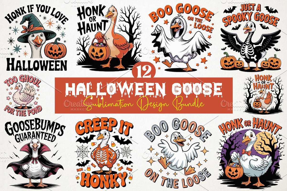 Halloween Goose Sublimation Png, an Illustration by RobertsArt