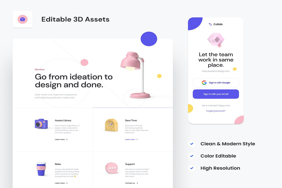Collab Landing Page Kit, a HTML Template by Lumina_ui_ux202 (Photo 5 of 9)