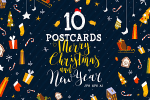 10 Christmas and New Year Postcards