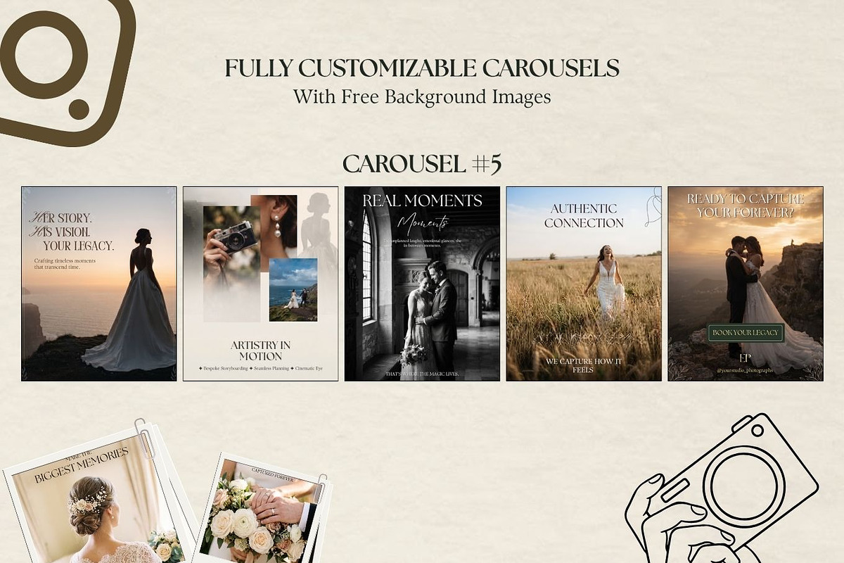Wedding Photographer Insta Templates, a Social Media Template by Arslan (Photo 6 of 9)