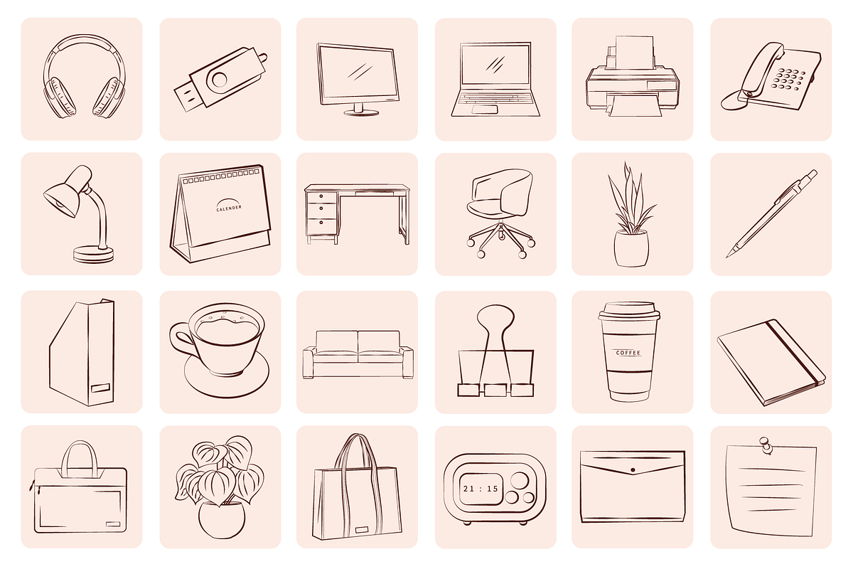 Work Office Doodle Icon Bundle, an Object Graphic by Artnivora.Std (Photo 3 of 4)