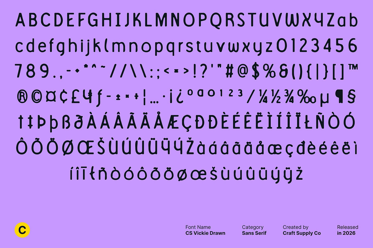 CS Vickie Drawn, a Sans Serif Font by Craft Supply Co. (Photo 8 of 8)