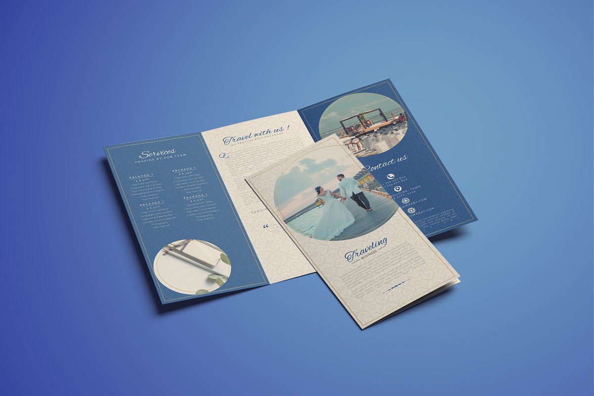 Traveling Business Trifold Brochure, a Brochure Template by Design with Qurat (Photo 1 of 9)