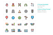 Traffic and Accident Color Icon, an Outline Icon by WORAKAMON Design Studio (Thumbnail 2 of 3)