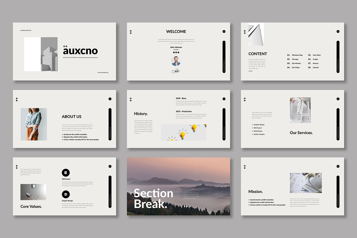 Minimalist PowerPoint Presentation, a Presentation Template by Mighty-Slide (Photo 2 of 5)