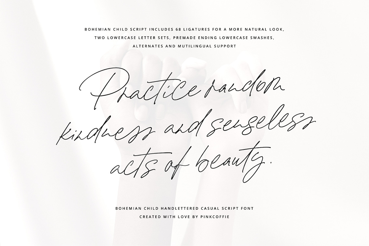 Bohemian Child | Handwritten Script, a Script Font by Pink Coffie (Photo 22 of 36)