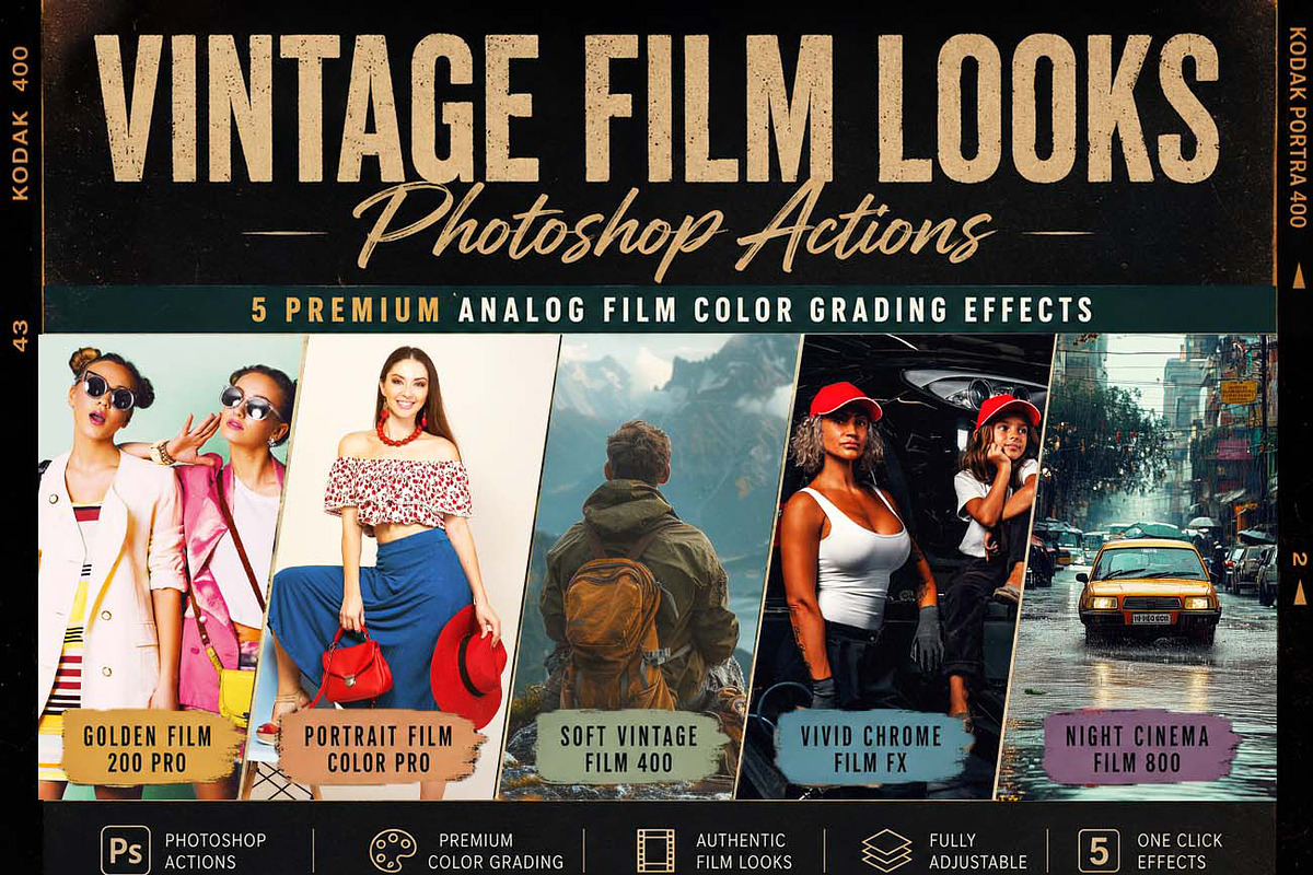 25 Analog FX Photoshop Action Bundle, an Action Add-On by Studio Retouch (Photo 46 of 59)