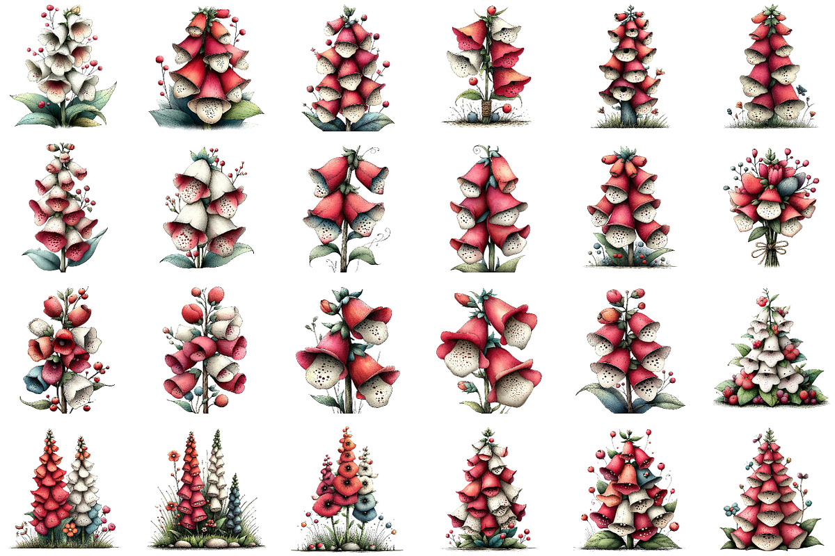 Whimsical Easter Foxglove Clipart, an Illustration by Sublimation Artist (Photo 2 of 7)