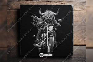 Highland Cow Motorcycle Wild Bull