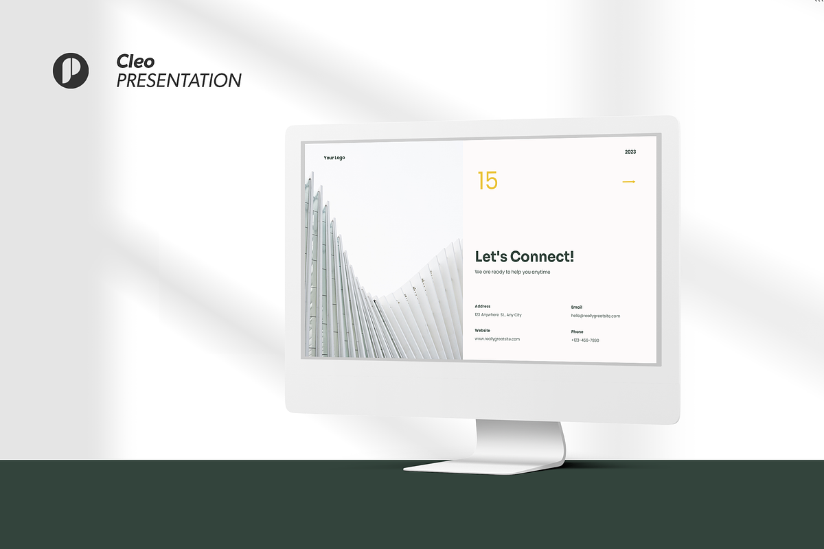 Cleo modern pitch deck presentation, a Presentation Template by peterdraw (Photo 8 of 8)