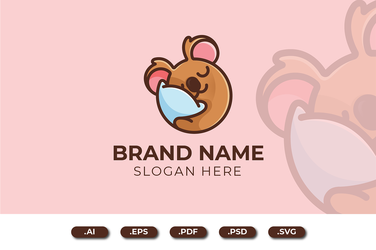 Cute Koala Sleeping Mascot Logo, a Branding & Logo Template by Andhnd Studio