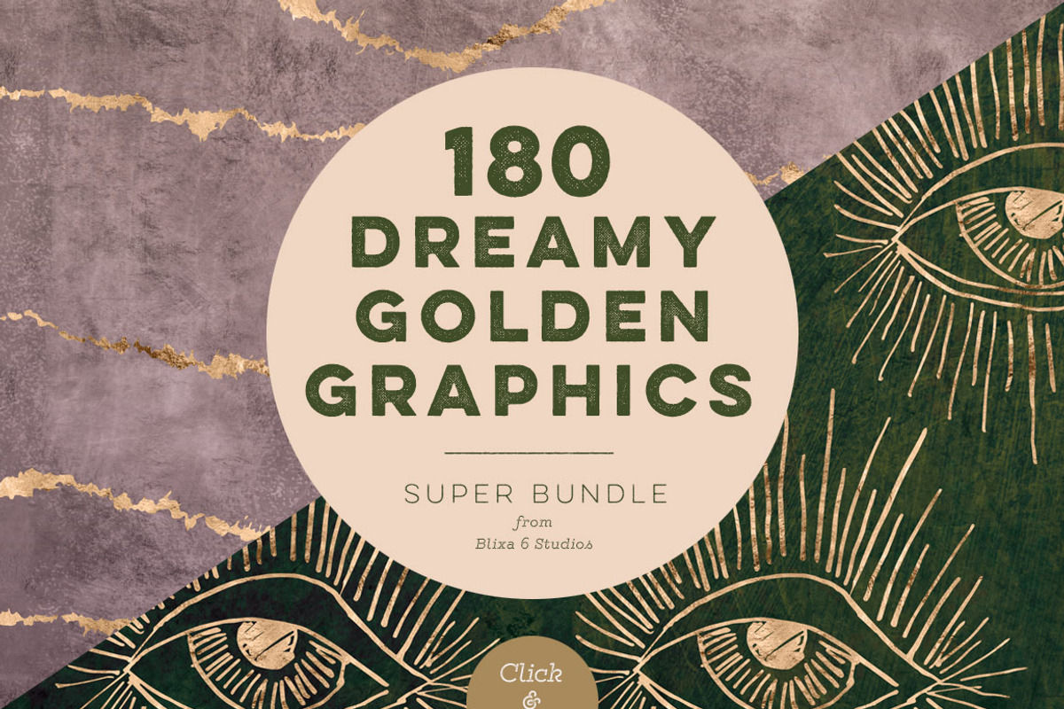 180 Dreamy Golden Graphics, a Pattern Graphic by Blixa 6 Studios (Photo 1 of 27)