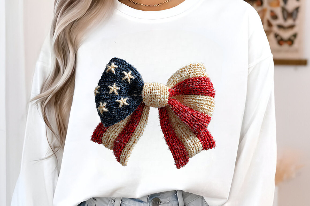 Faux Yarn USA Flag Bow PNG, an Illustration by SinaCreation (Photo 4 of 6)