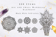 150 items. Mandalas and Elephant, an Animal Illustration by anvinoart (Thumbnail 1 of 10)