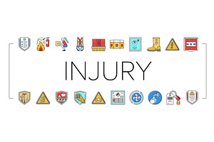 injury prevention safety icons set, an Education Illustration by pikepicture