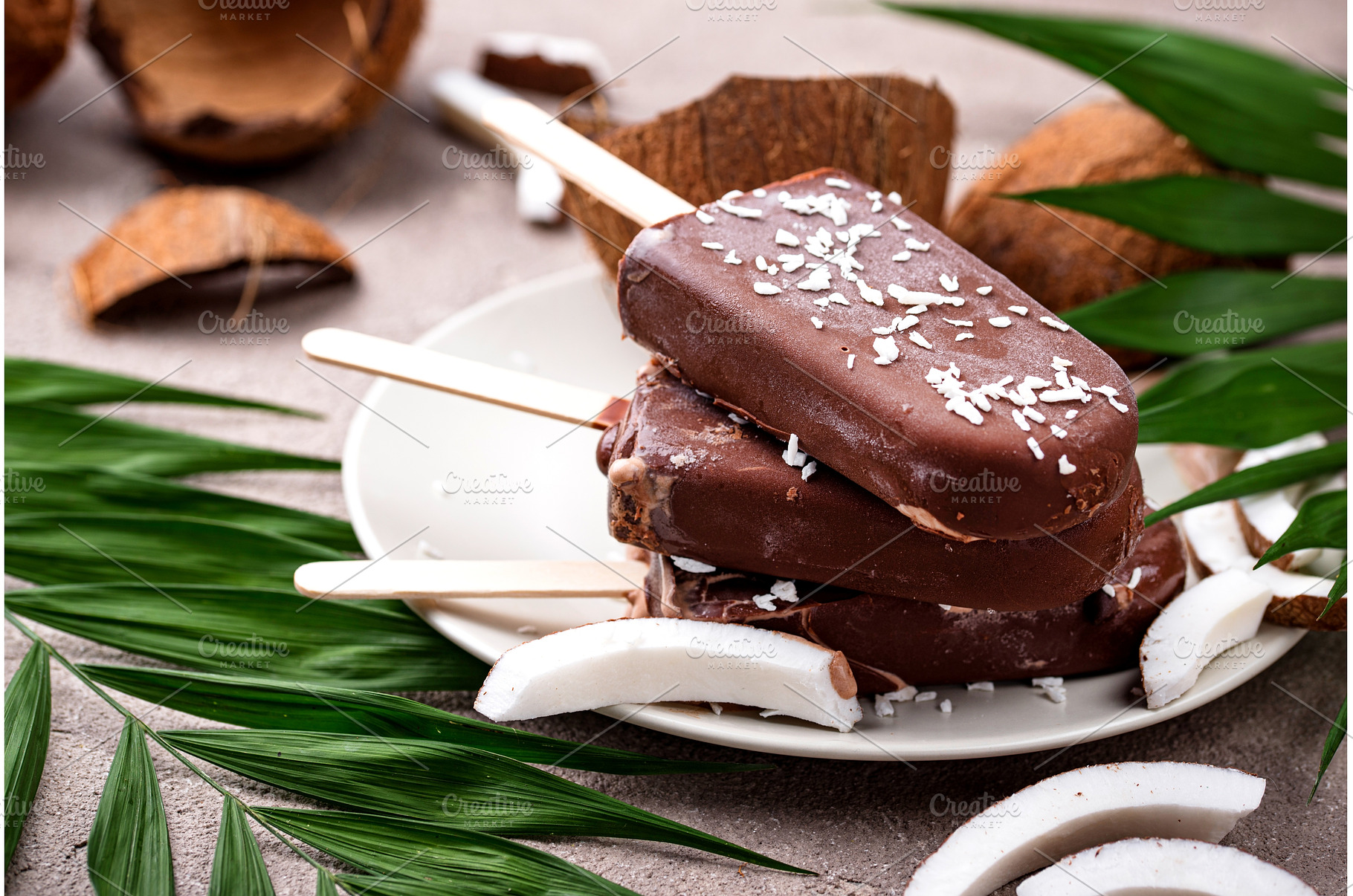 Coconut popsicles in chocolate glaze, a Food & Drink Photo by Yulia Furman