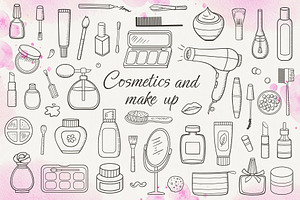 Cosmetics and Make Up Doodles, an Object Illustration by Artspace