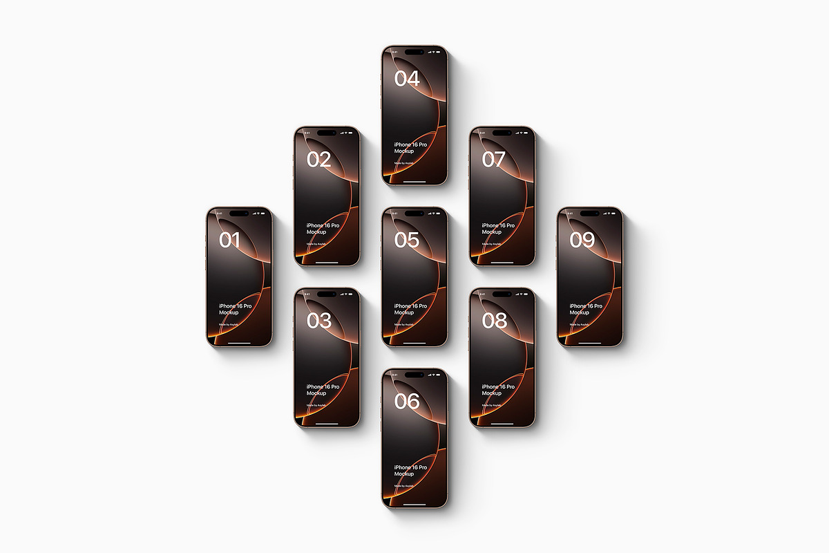 iPhone 16 Pro - 24 Mockups Scenes, an iPhone Mockup by Asylab (Photo 18 of 58)
