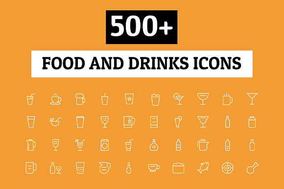 500 Food And Drinks Icons