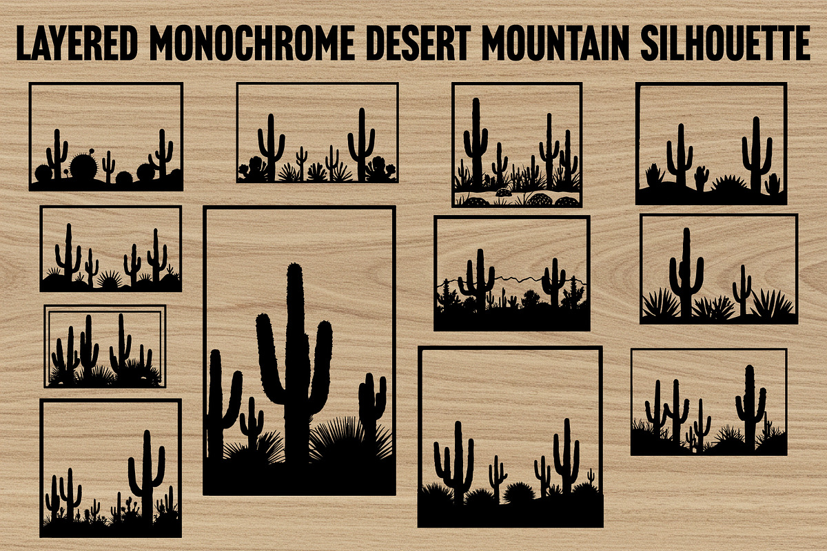 Layered Desert Mountain Silhouette, an Illustration by Designs_River