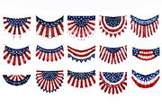 Watercolor USA Bunting Clipart, a Decorative Illustration by stickermadness (Thumbnail 2 of 3)
