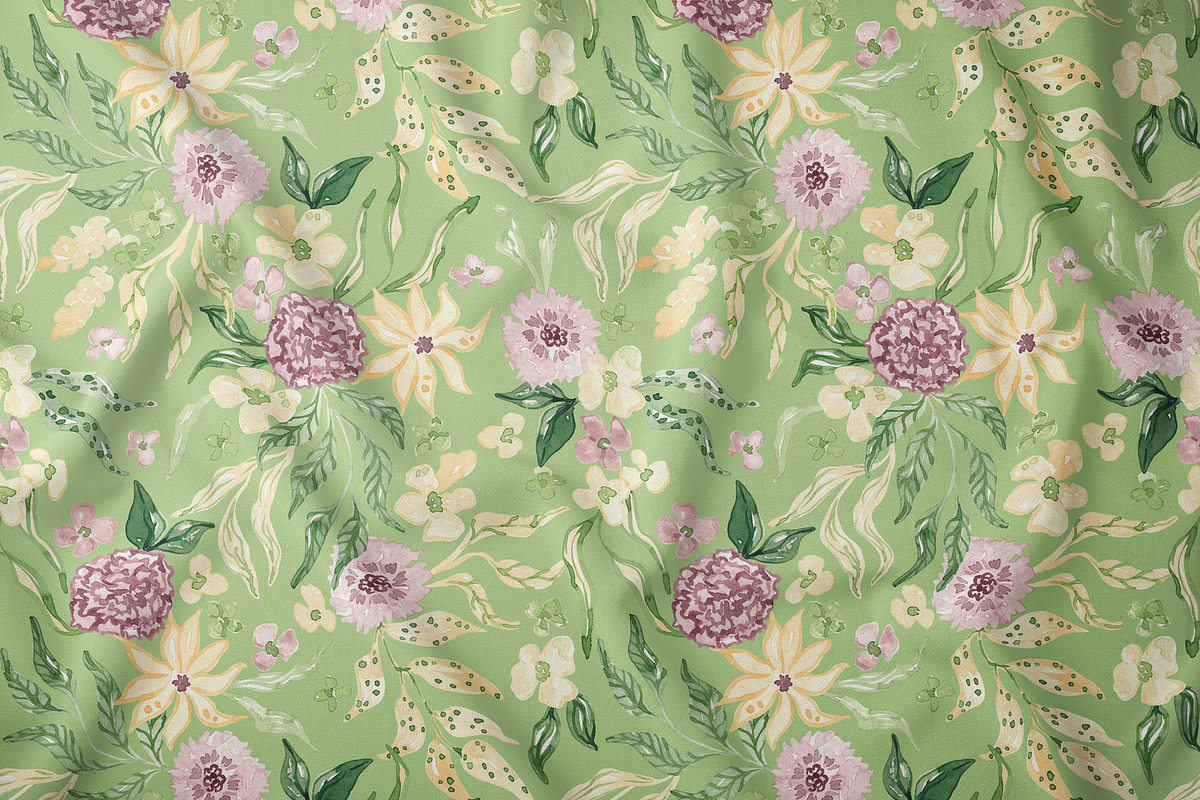 Spring Botanical Floral Pattern, a Pattern Graphic by SirenaArt (Photo 5 of 17)