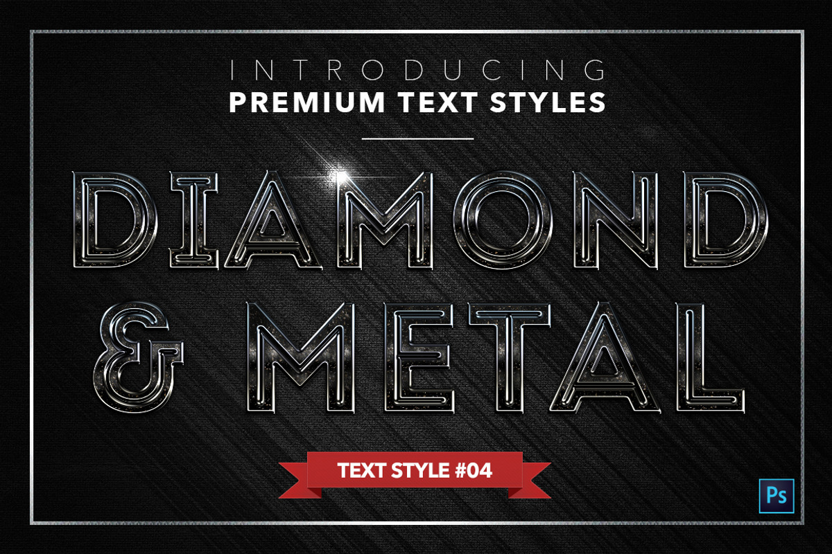 Diamond & Metal #2 - 16 Text Styles, a Layer Style Add-On by Jonas Stensgaard (Photo 5 of 19)