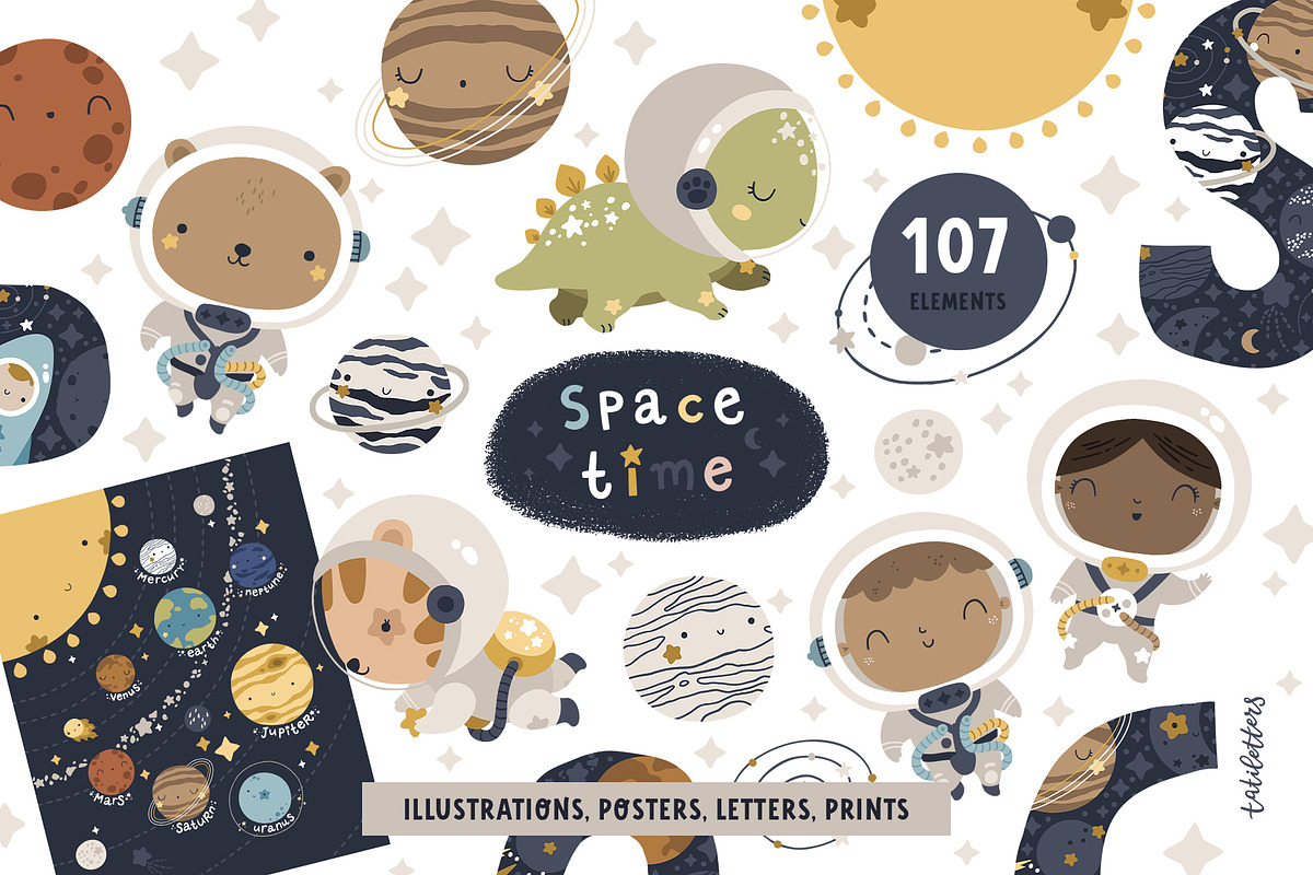 Space time Kids illustrations, an Animal Illustration by tatiletters (Photo 1 of 12)