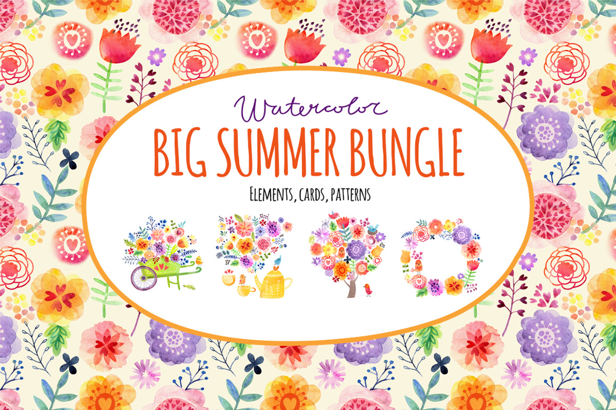 BIG WATERCOLOR BUNGLE, a Decorative Illustration by Anna Guz's Store (Photo 1 of 9)