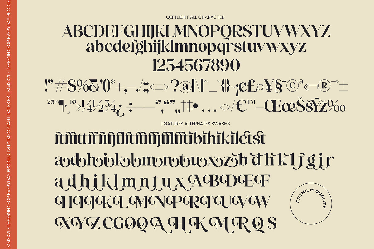 Qeftlight Elegant Contrast Serif, a Serif Font by timelesstype.co (Photo 10 of 10)