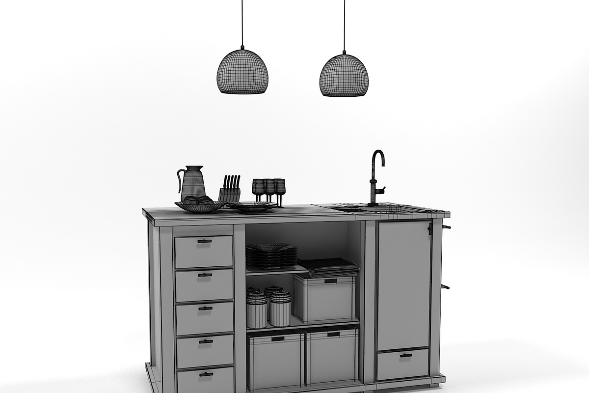 Kitchen island 0304, a Furniture 3D Model by inDahouze (Photo 6 of 9)