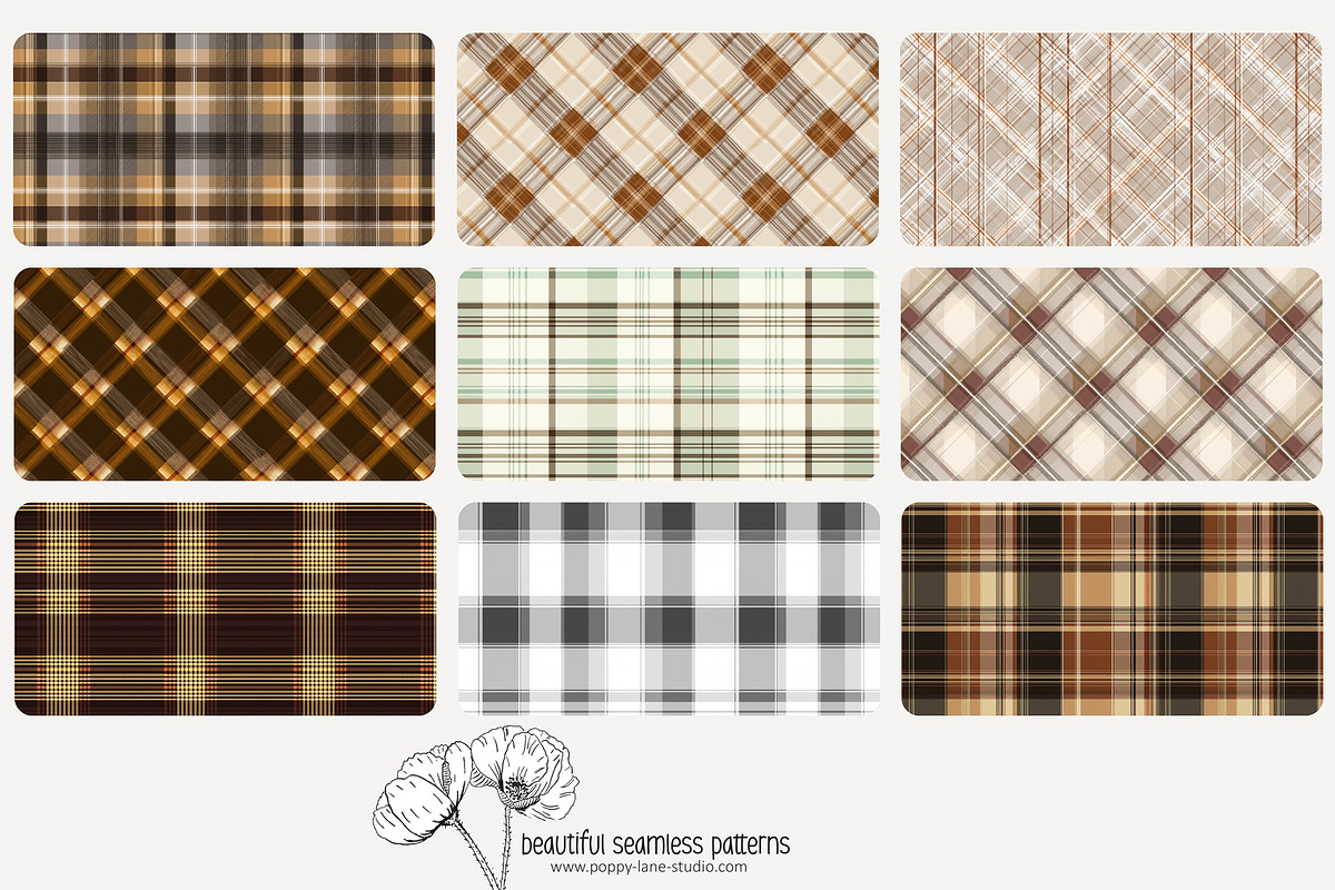 80 neutral plaid seamless pattern, a Pattern Graphic by Poppy Lane Studio (Photo 9 of 11)