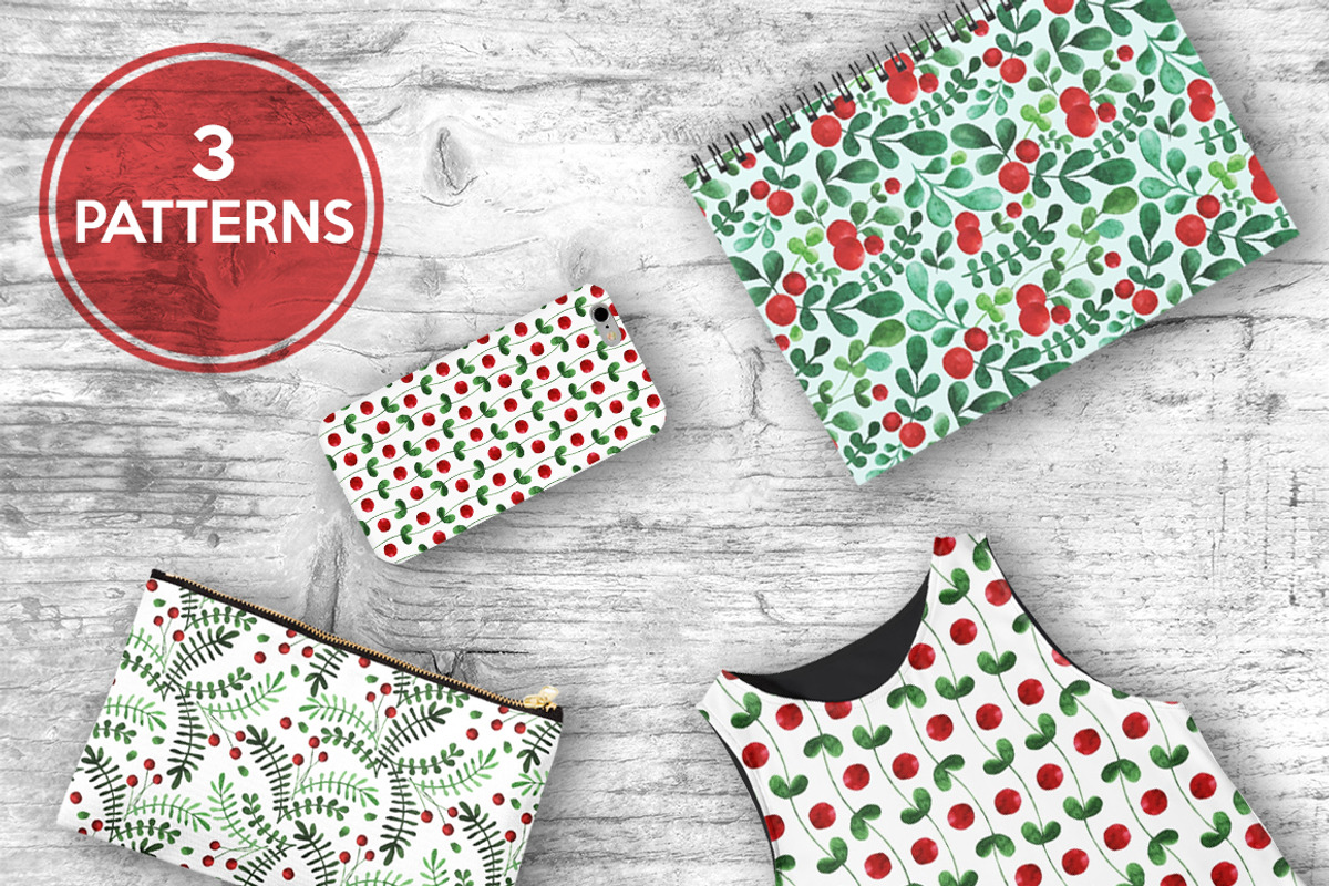 Red Berry Watercolor Clipart Set, a Decorative Illustration by Yashroom (Photo 2 of 4)