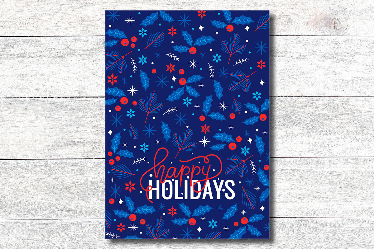 Happy Holidays Festive Pattern Card, an Invitation Template by BF Studios (Photo 2 of 4)