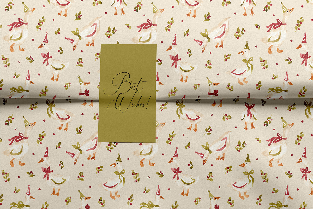 Christmas Goose Pattern, a Pattern Graphic by SirenaArt (Photo 16 of 16)