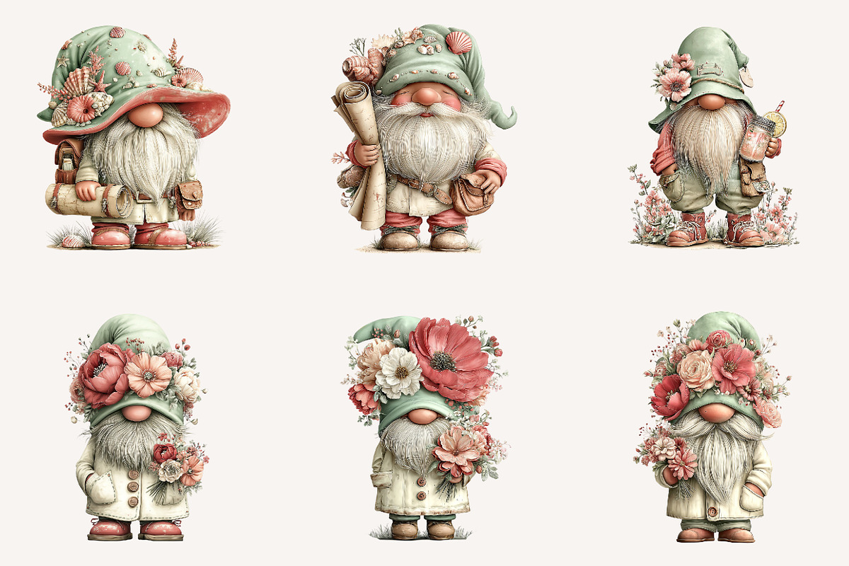 Whimsical summer gnome clipart, an Illustration by Designworld (Photo 4 of 5)