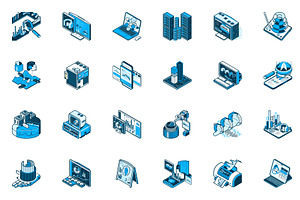 Analysis Isometric Icons, an Icon by alexdndz
