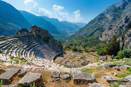 The well-preserved ancient theater o, a Photo by Tanuart