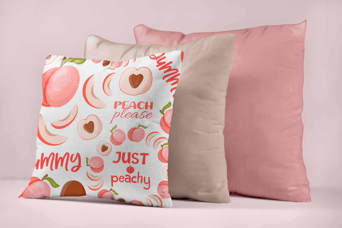 Peach set vector flat style, a Food Illustration by Whimsy Brush Studio (Photo 4 of 9)