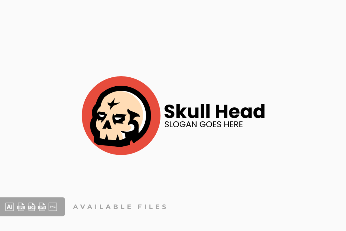 Skull Simple Mascot Logo, a Branding & Logo Template by ivan_artnivora