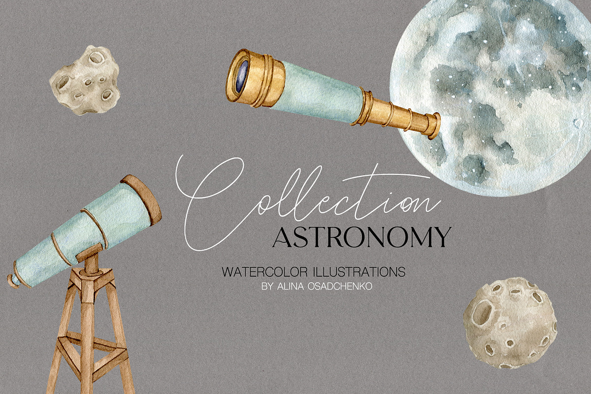 Astronomy watercolor collection, an Illustration by CrystalinaShop (Photo 1 of 10)