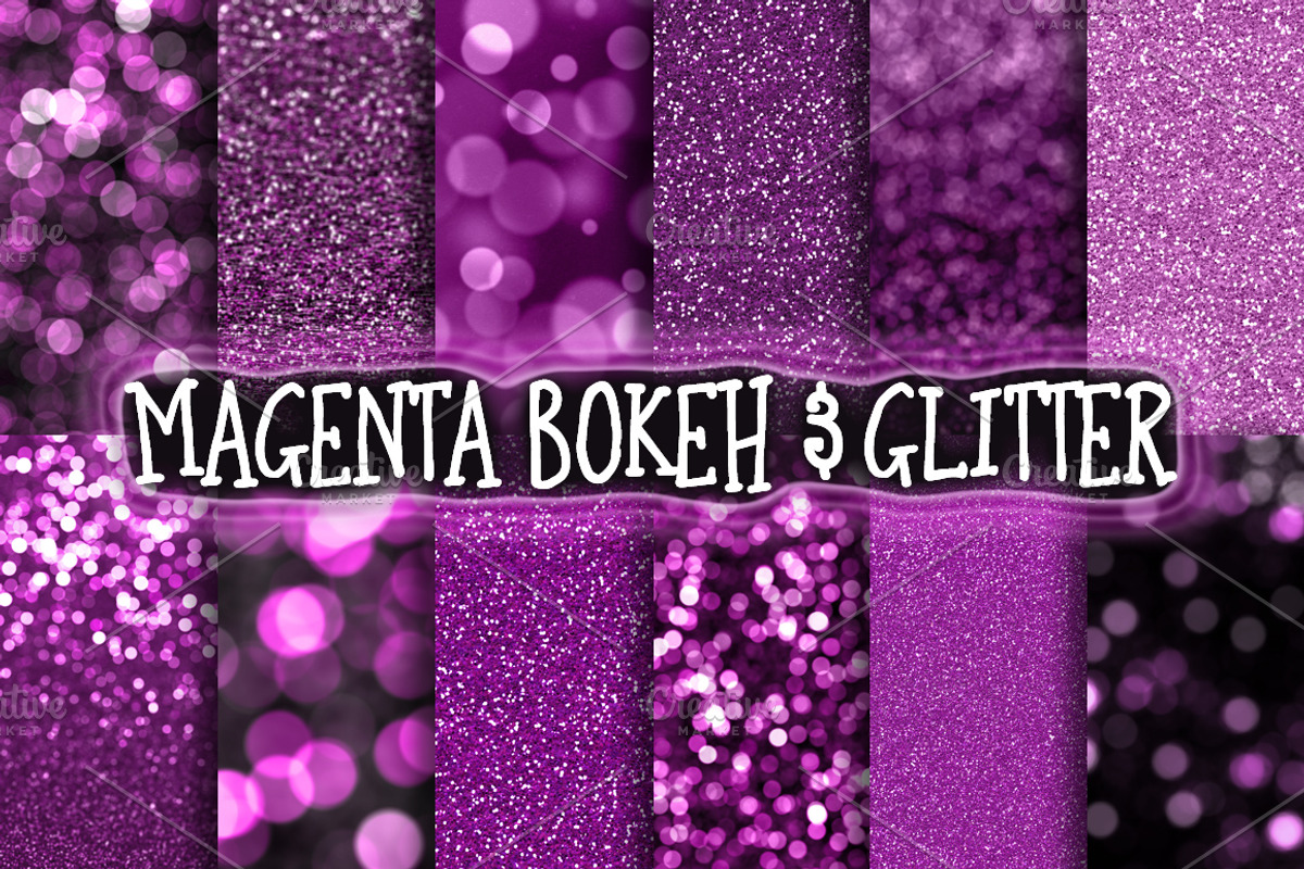 Magenta Bokeh & Glitter Backgrounds, a Texture Graphic by Paper Element (Photo 1 of 3)