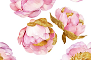 Peony Watercolor Patters Set, a Pattern Graphic by LoveDesignShop (Thumbnail 5 of 6)