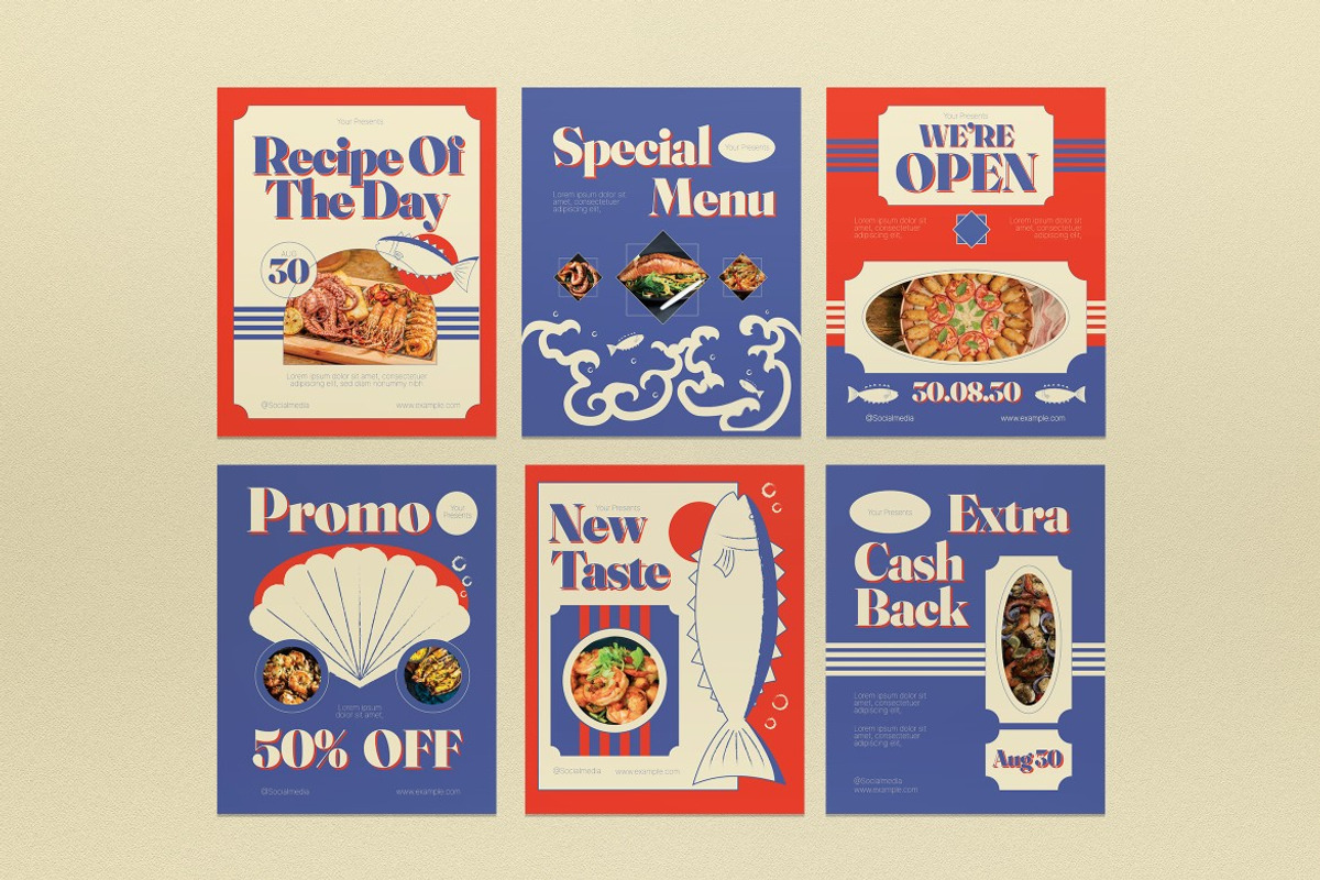 Seafood Instagram Set preview 2