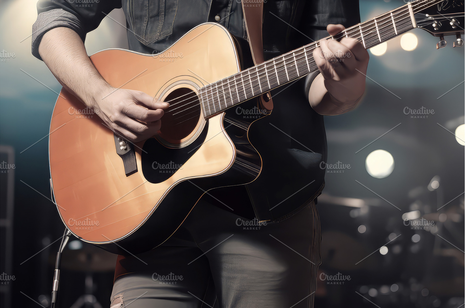 Country music singer guitar concert, a Person Photo by Ylivdesign