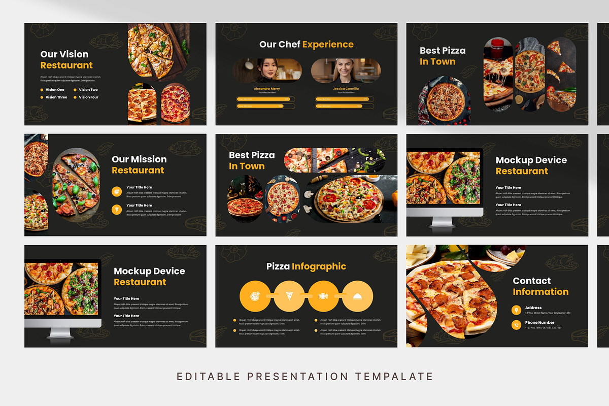 Pizza Restaurant PowerPoint Template, a Presentation Template by Digitcase x Wealthwells (Photo 3 of 3)
