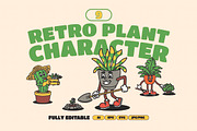 Retro Plant Mascot Illustration, an Object Illustration by Decoconio Design (Thumbnail 1 of 8)