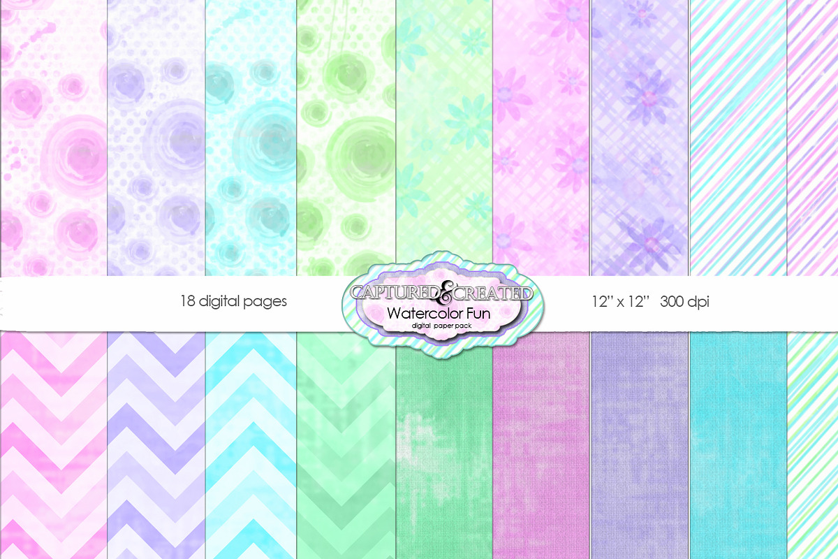 Watercolor Fun: 18- Digital Paper