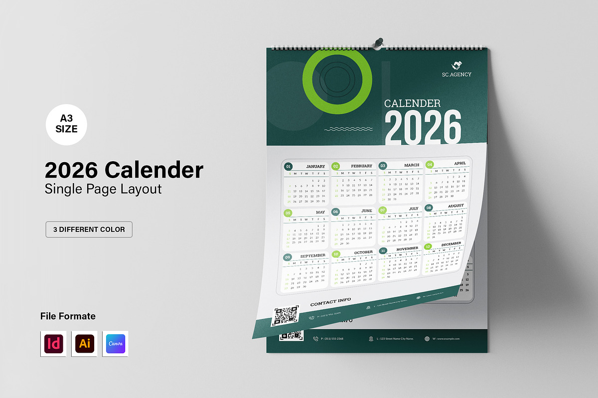 2026 Wall Calender - Yearly Calendar preview 5
