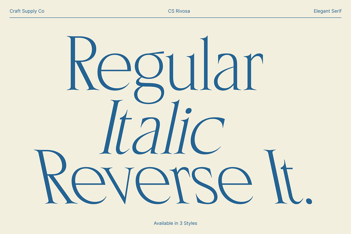 CS Rivosa – Elegant Serif Font, a Serif Font by Craft Supply Co. (Photo 4 of 8)